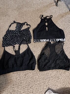 Victoria's Secret PINK Black Bralettes